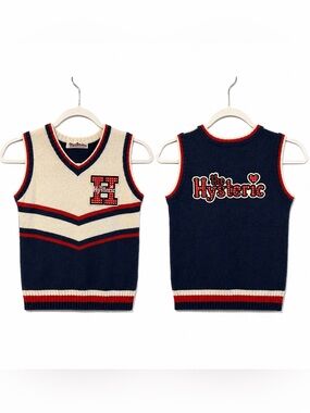 Hysteric Glamour Y2K Knit Sweater Vest Varsity Graphic Logo, Size XS*